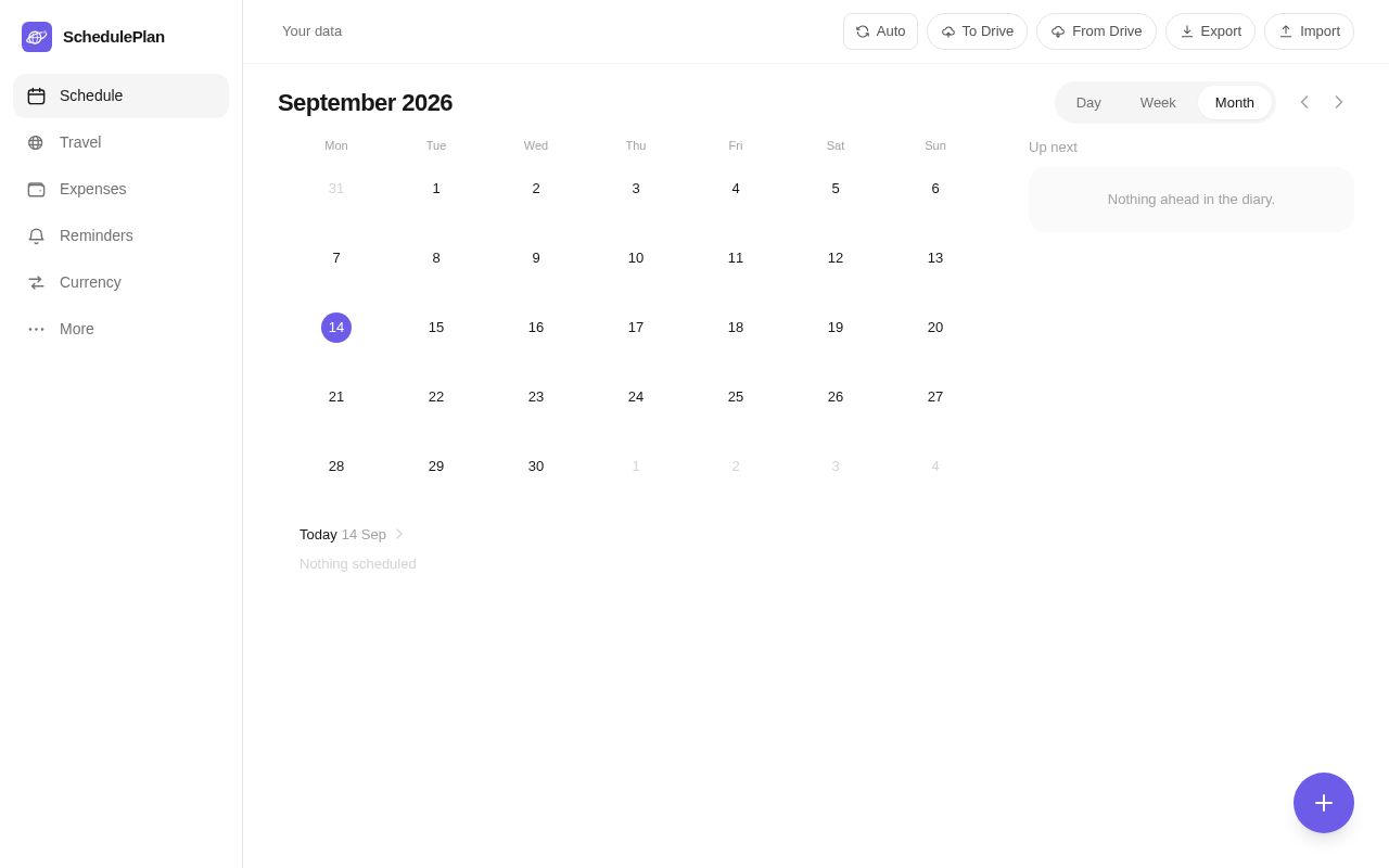 Preview of A clean digital notebook for your schedule and spending