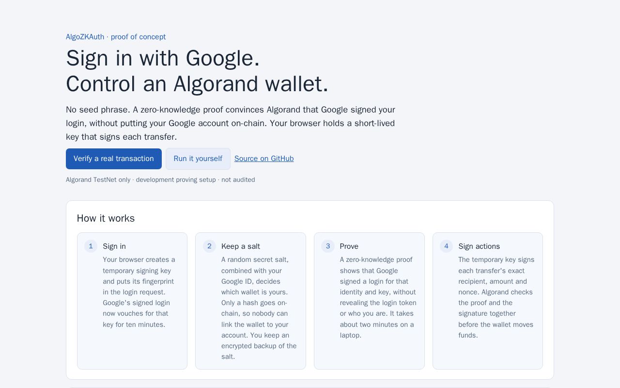 Preview of Algo Zkauth