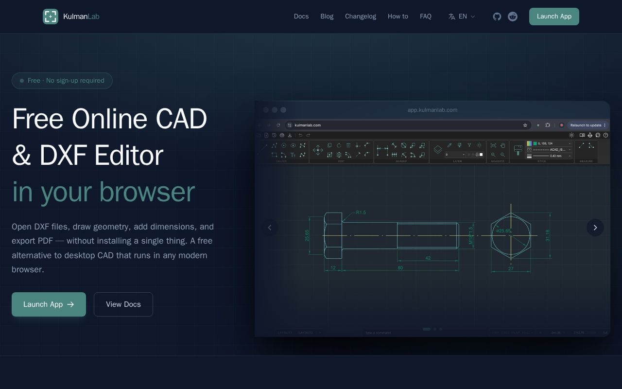 Preview of Free Online CAD Editor