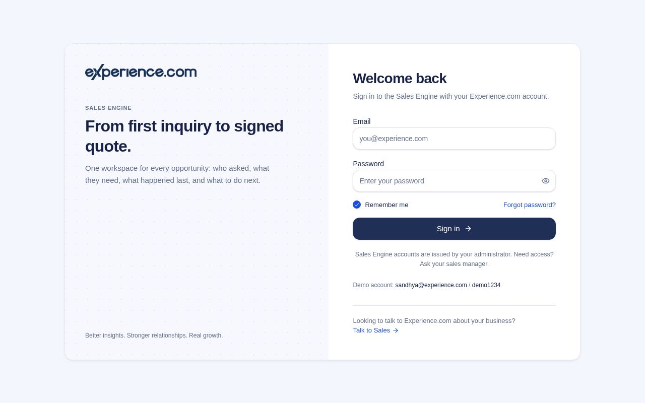 Preview of Experience Sales Engine Sandhya