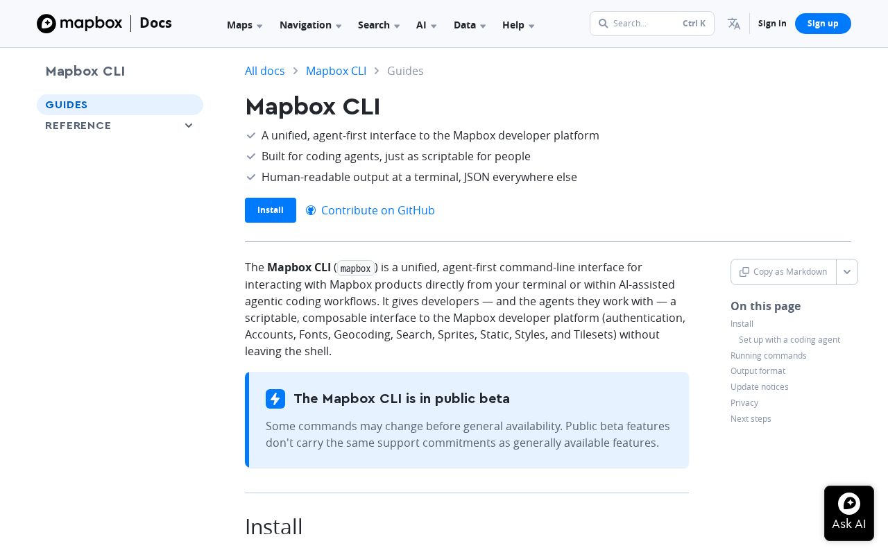 Preview of Mapbox Cli
