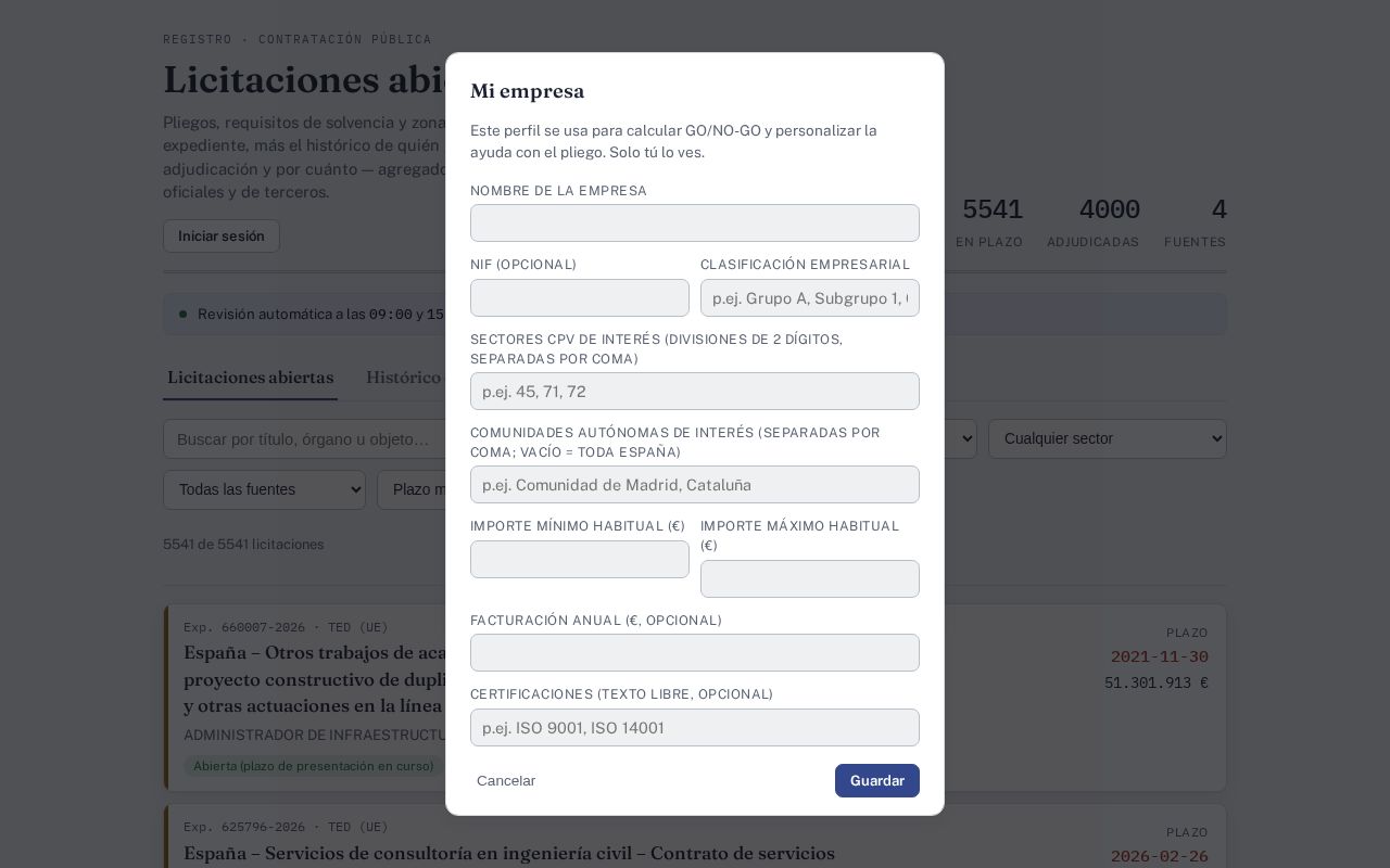 Preview of Licitaciones Espana
