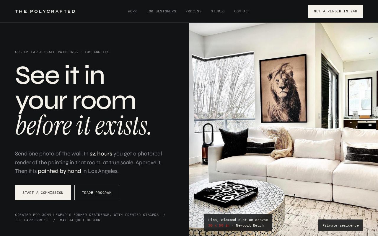 Preview of The Polycrafted Art Studio website (static HTML, Gitub Pages)