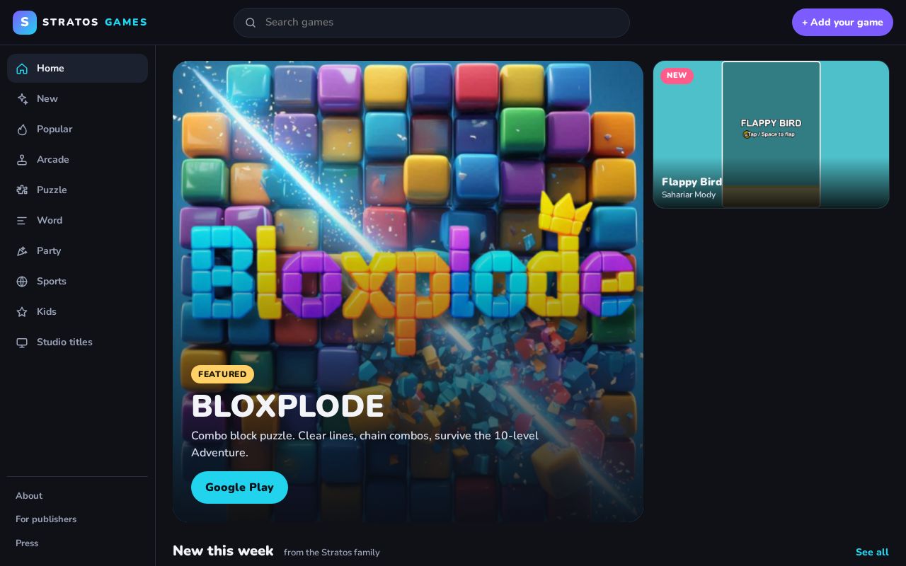 Preview of Stratos Games: free browser games, made by the family