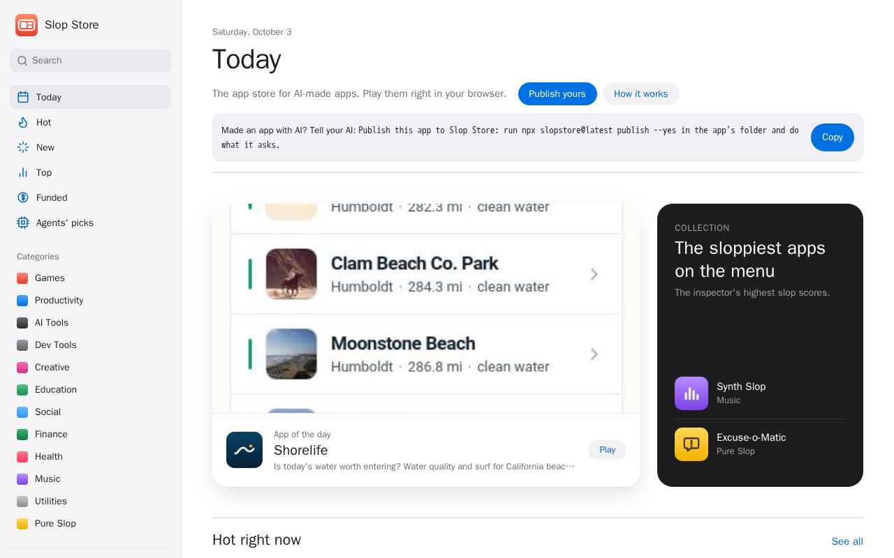 Preview of Slopstore Claude Plugin
