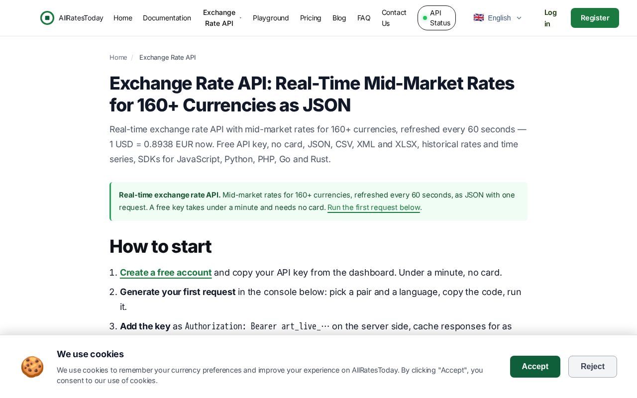 Preview of Free Exchange Rate Api