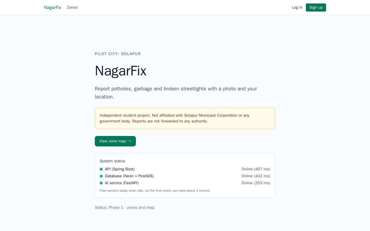 Preview of Nagarfix Civic Issue Reporting App