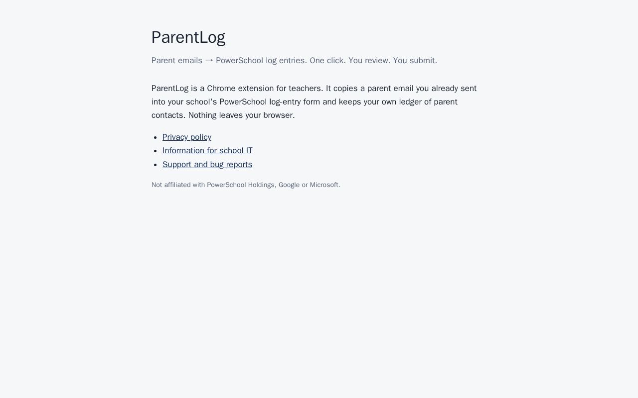 Preview of Parentlog