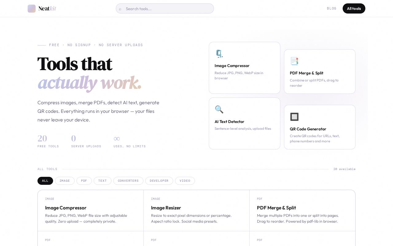 Preview of Free Online Tools
