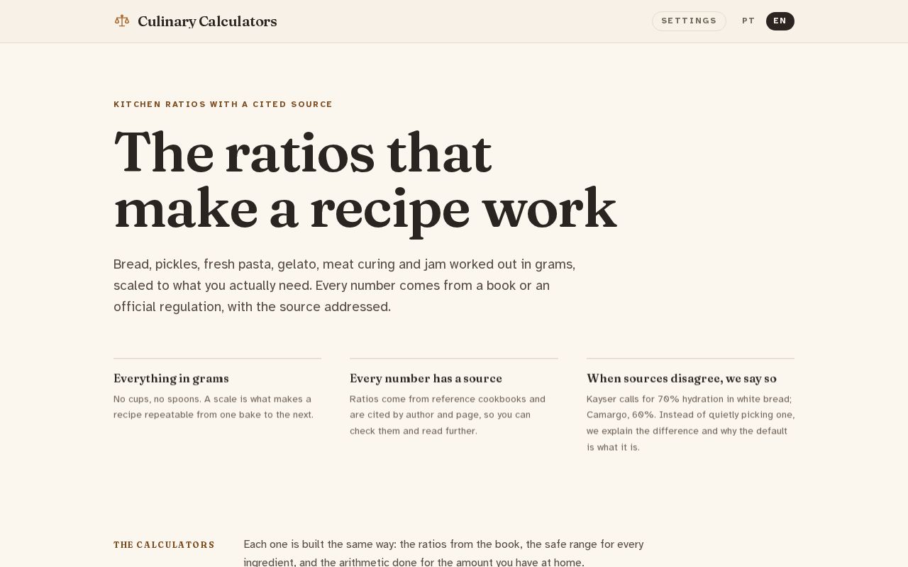 Preview of Calculadoras Culinarias