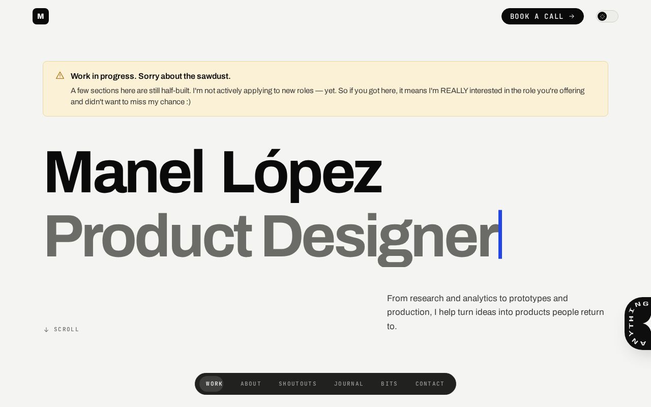 Preview of Portfolio of Manel López — Senior Product Designer, Barcelona.