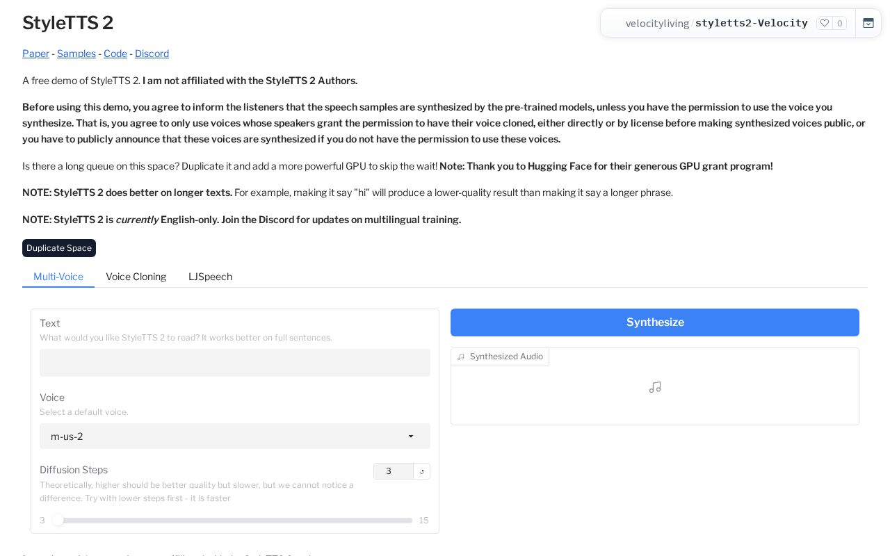 Preview of StyleTTS 2