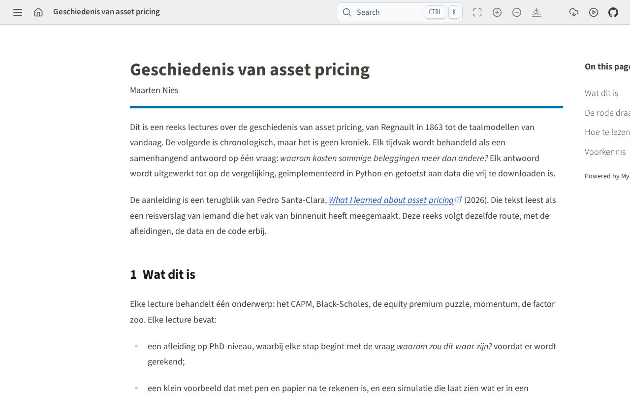 Preview of History Asset Pricing