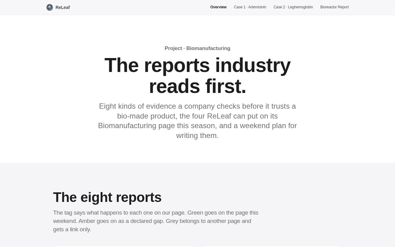 Preview of Releaf Biomfg Reports