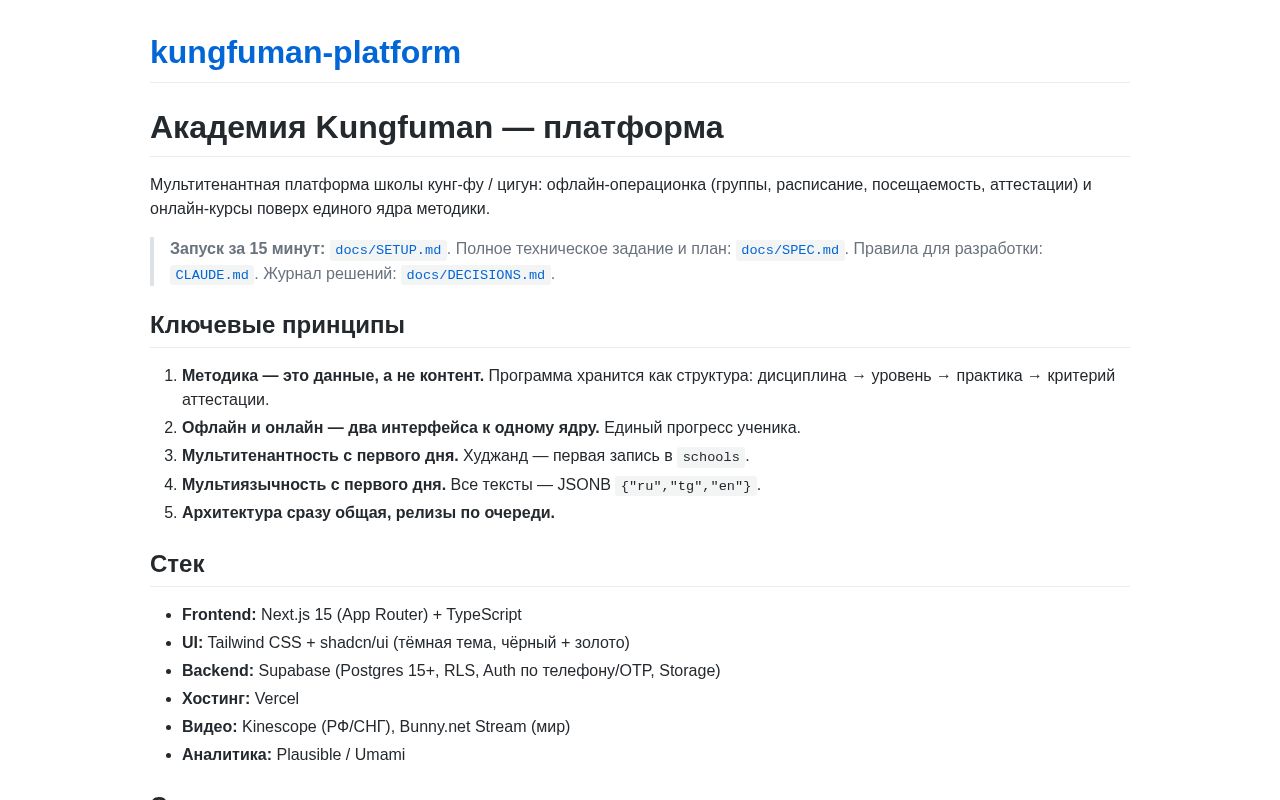 Preview of Kungfuman Platform