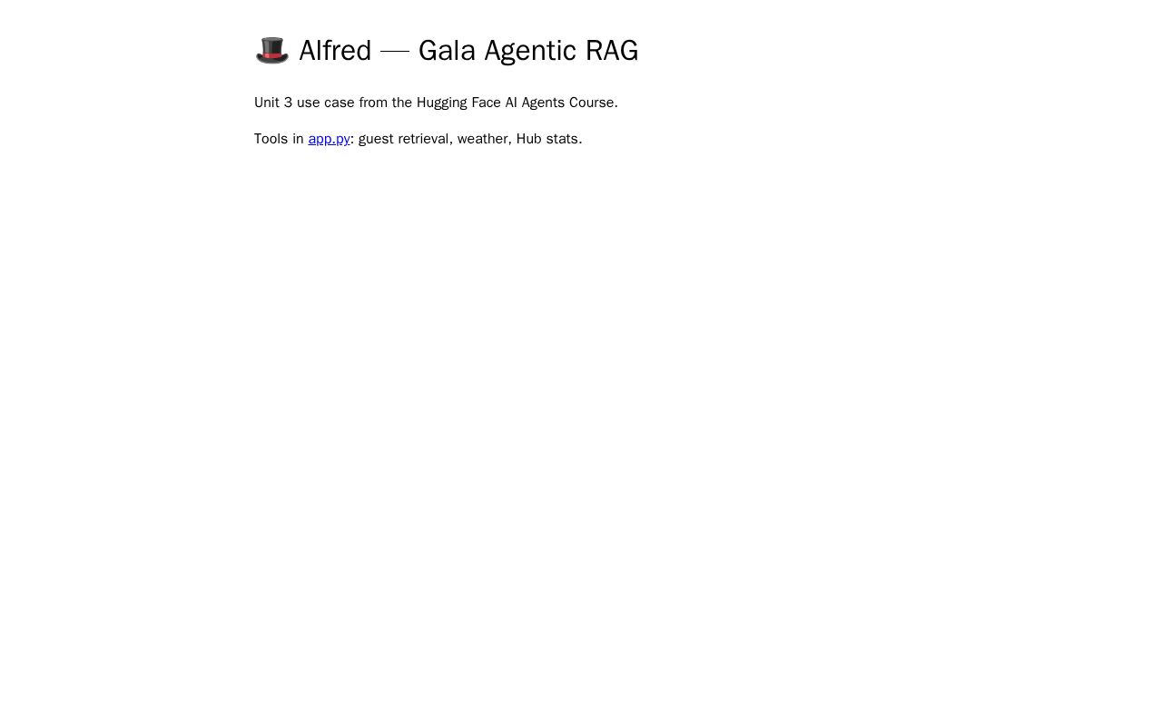 Preview of Alfred Agentic RAG
