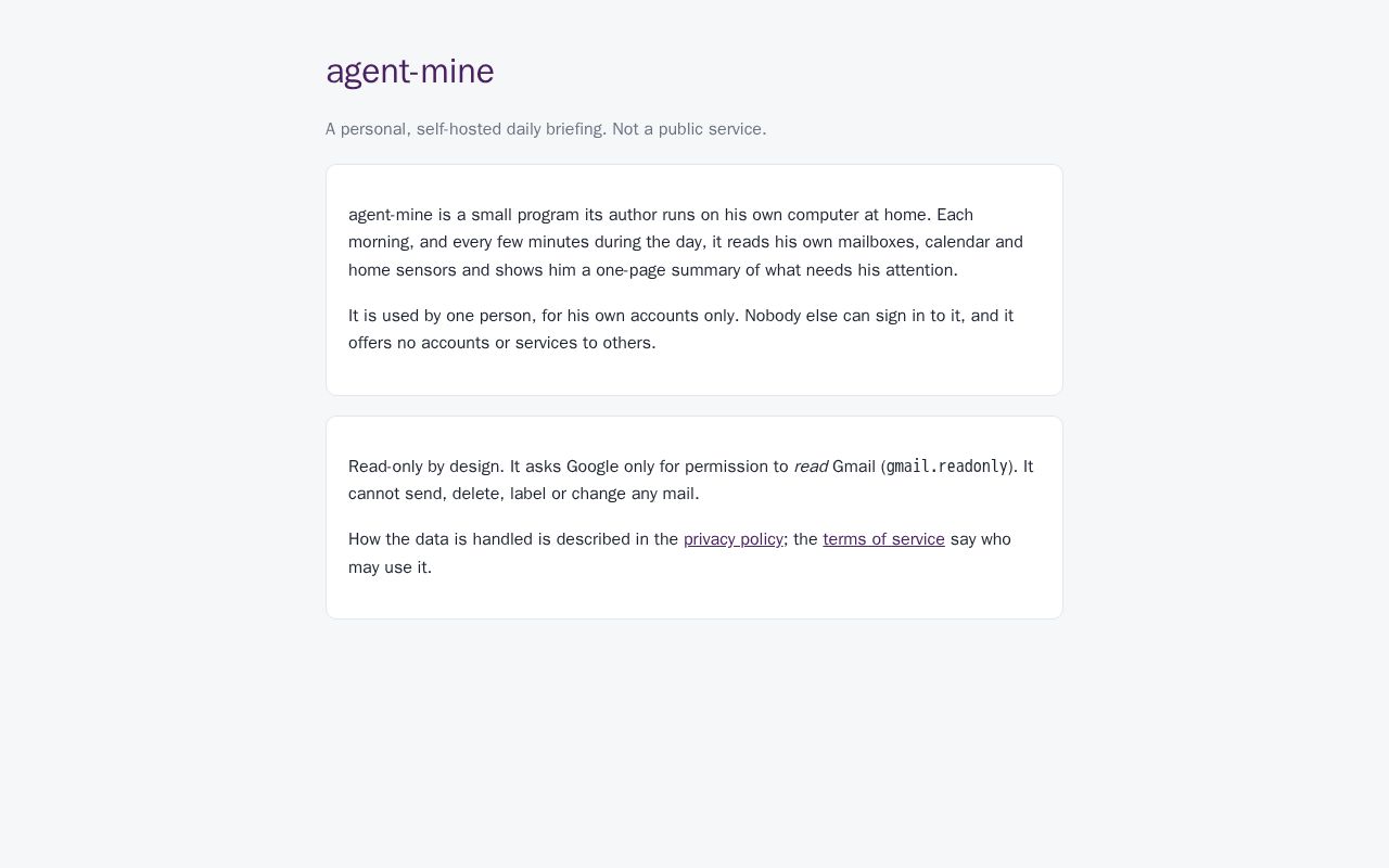 Preview of agent-mine