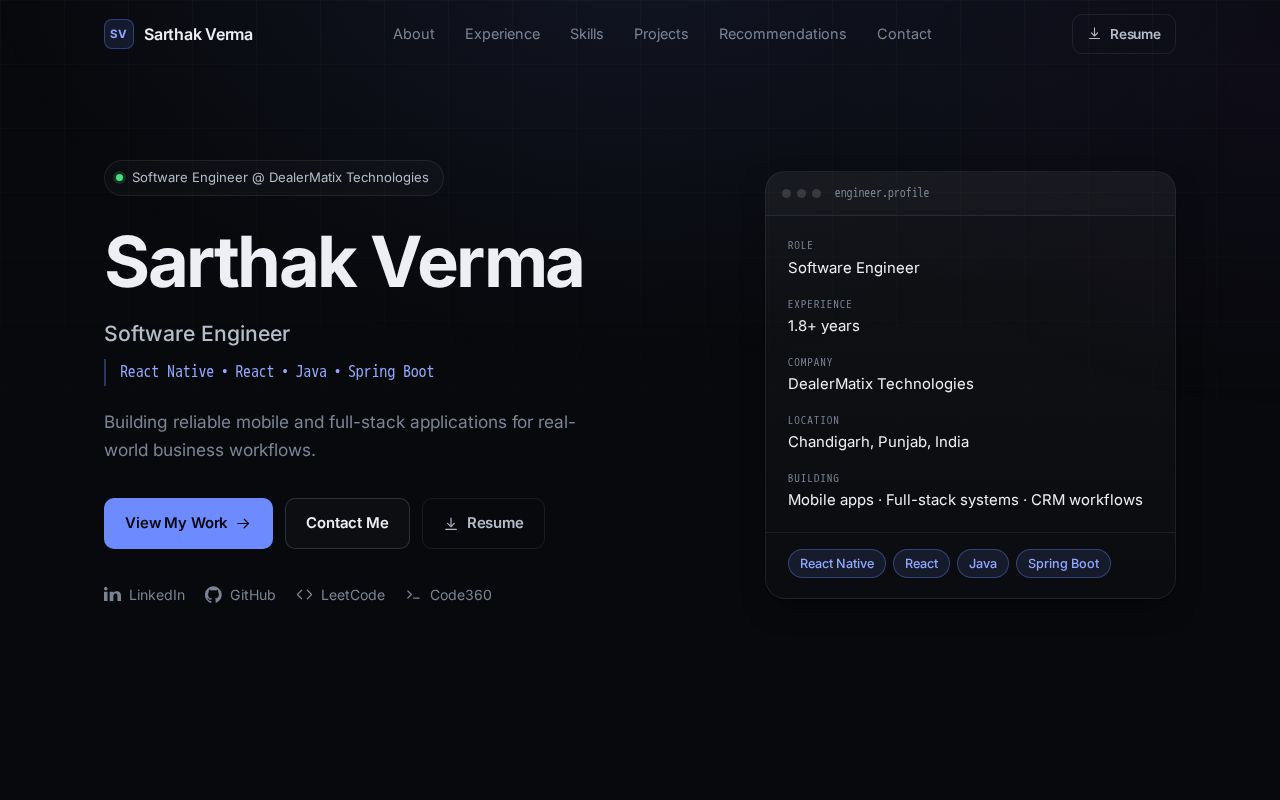 Preview of Sarthak1910 Github Io