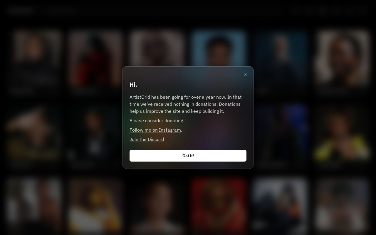 Preview of Artistgrid Android