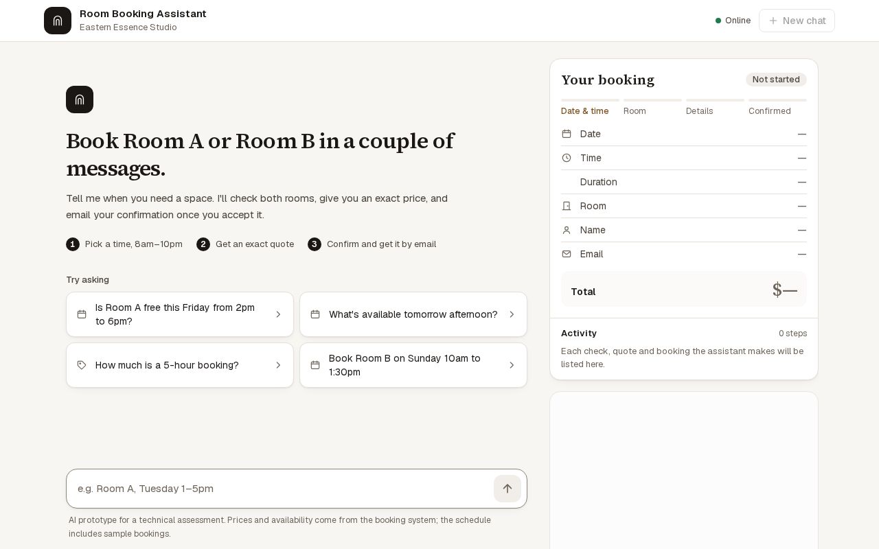 Preview of Space Booking Agent