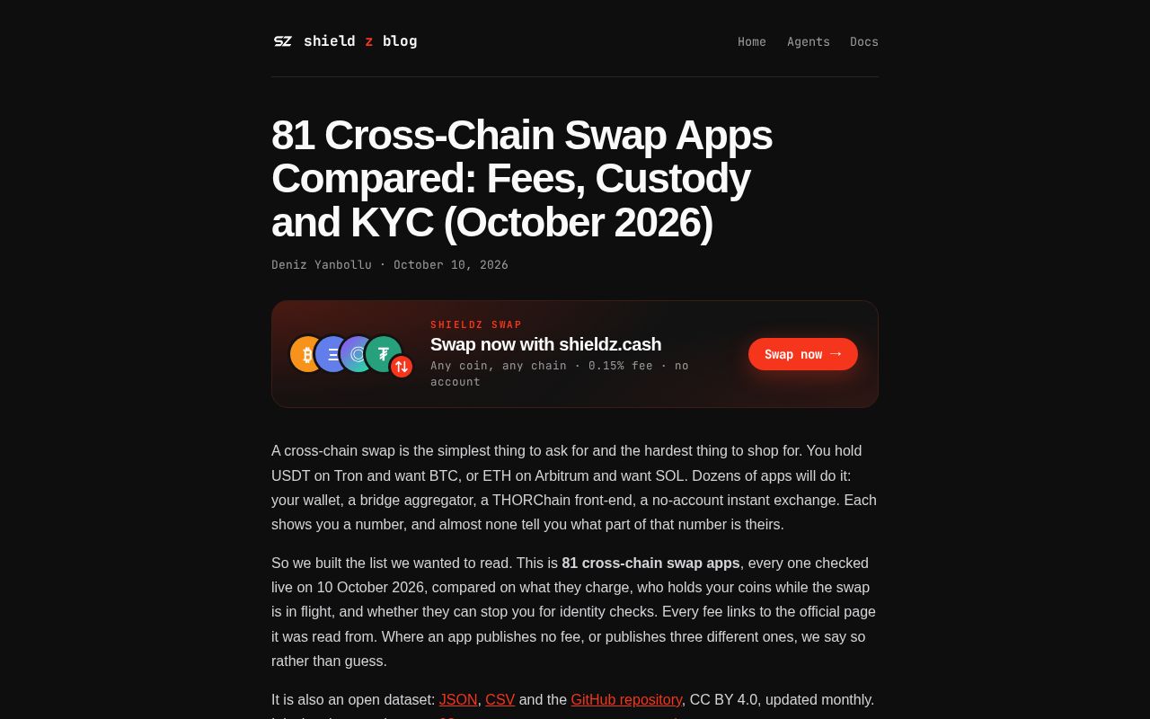 Preview of Cross Chain Swap Dataset