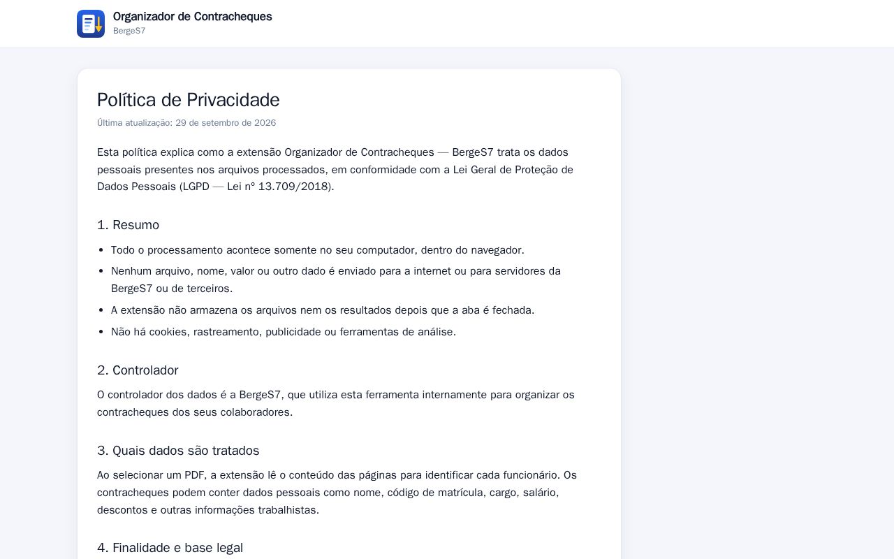 Preview of Contracheques Privacidade
