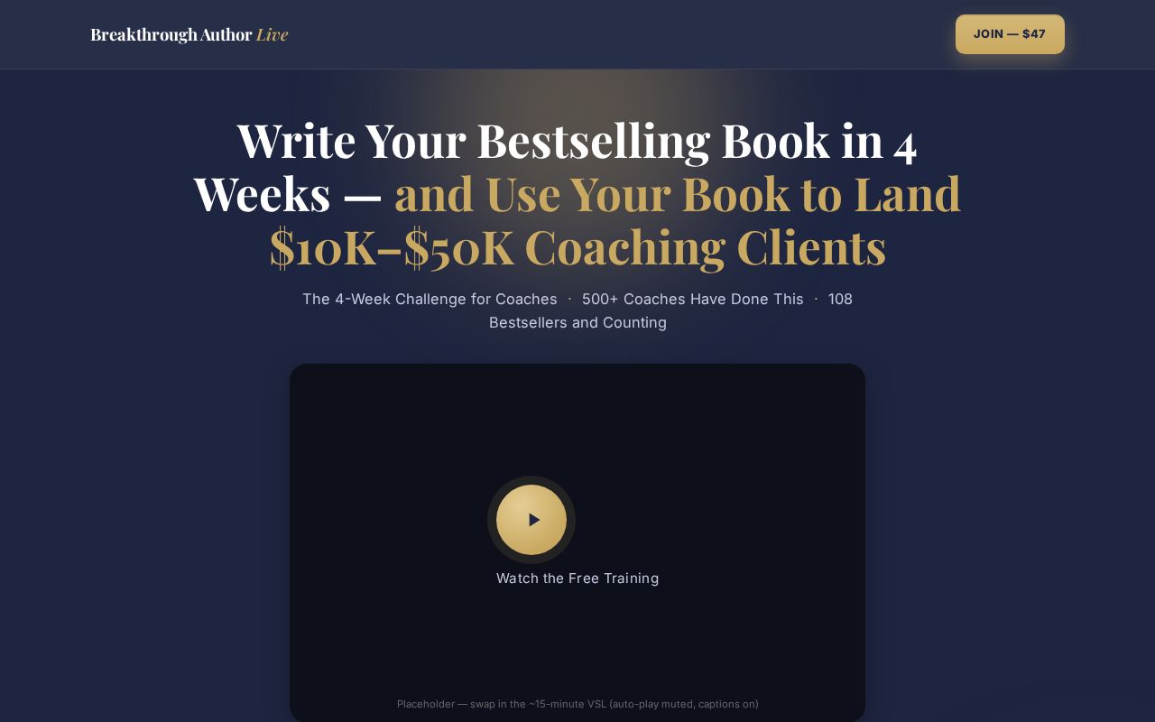 Preview of Breakthrough Author Live