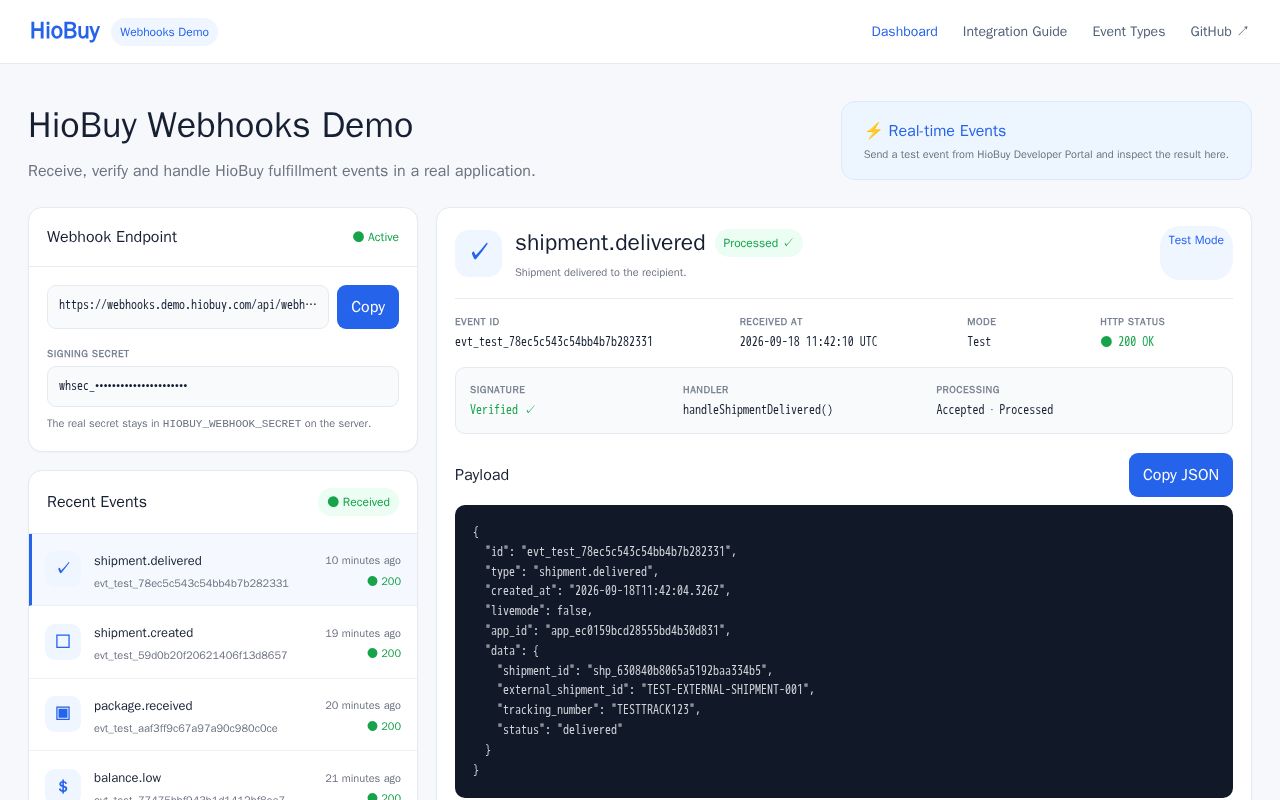Preview of Webhooks Demo