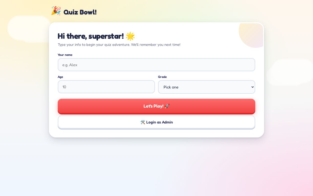 Preview of Quiz Bowl App