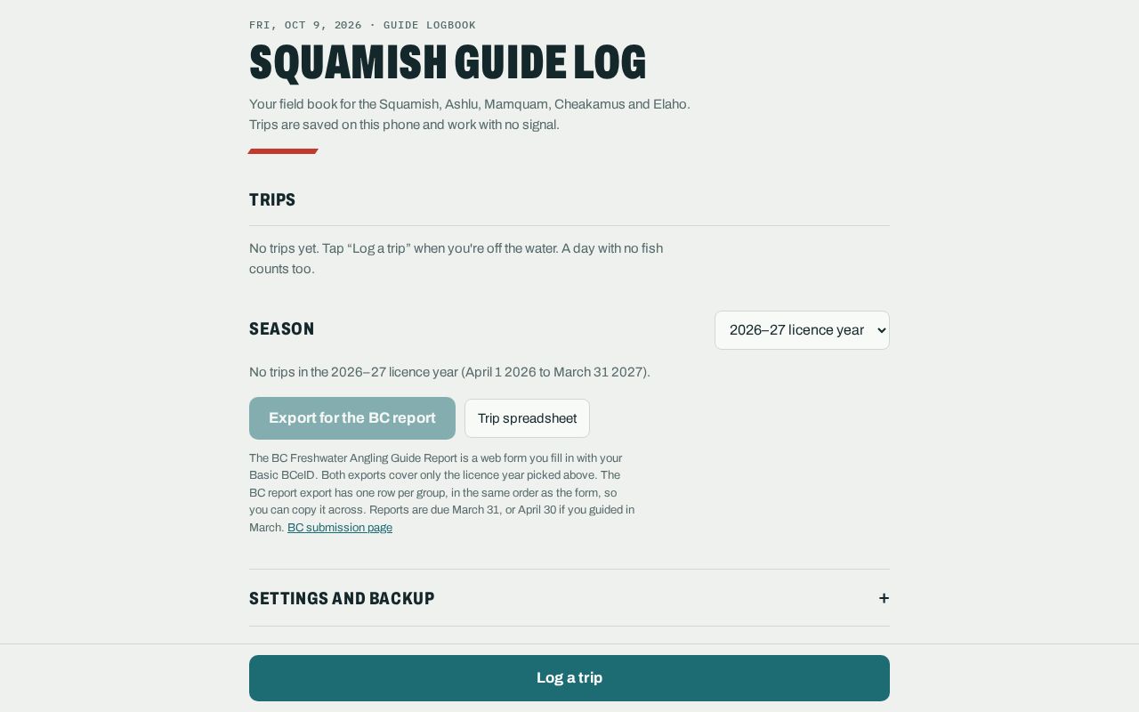 Preview of Squamish Guide Log