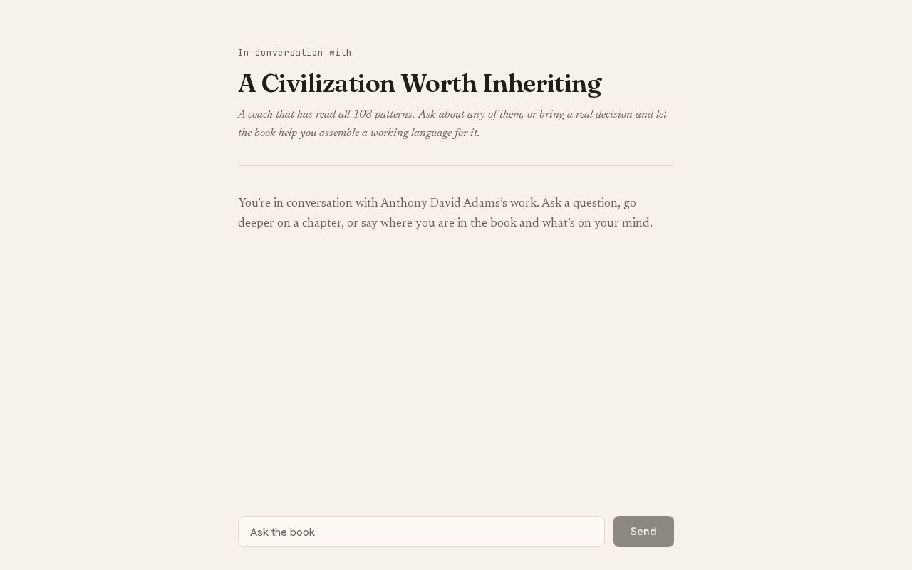 Preview of A Civilization Worth Inheriting