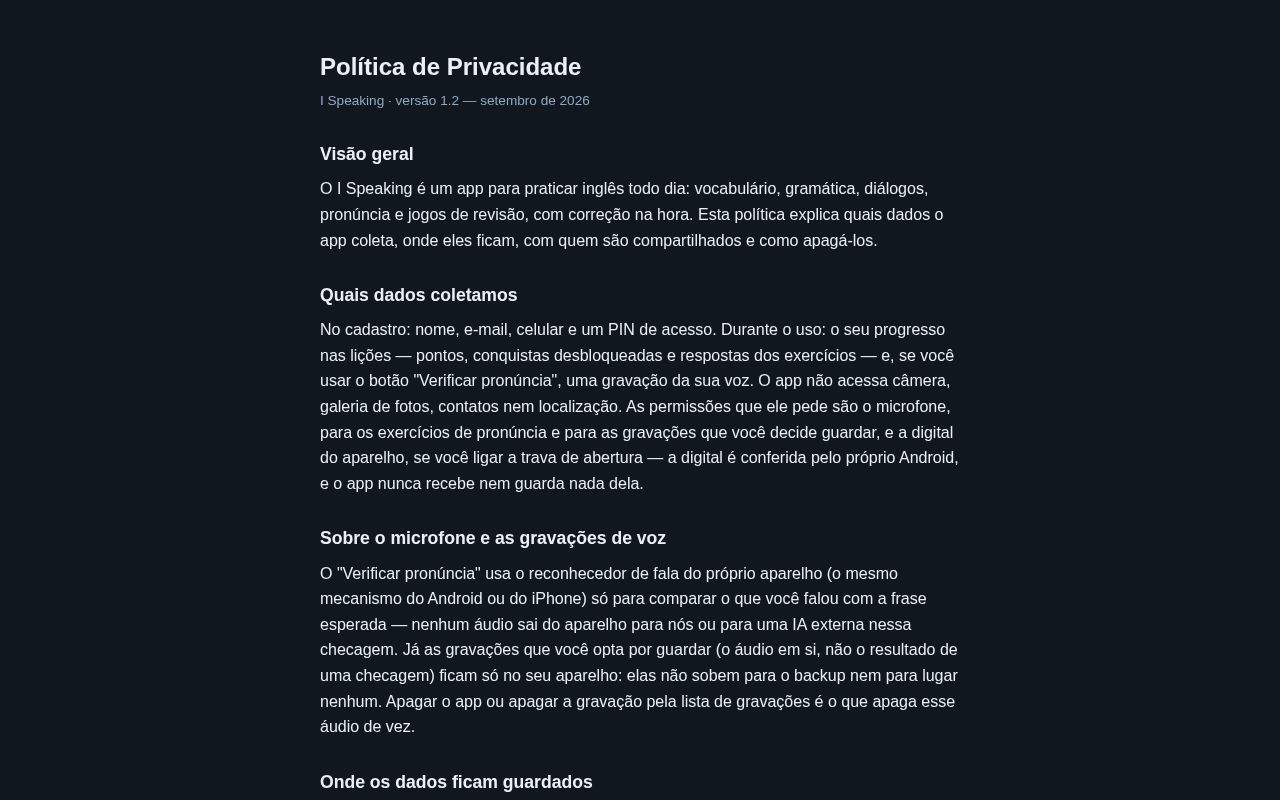 Preview of I Speaking Privacidade