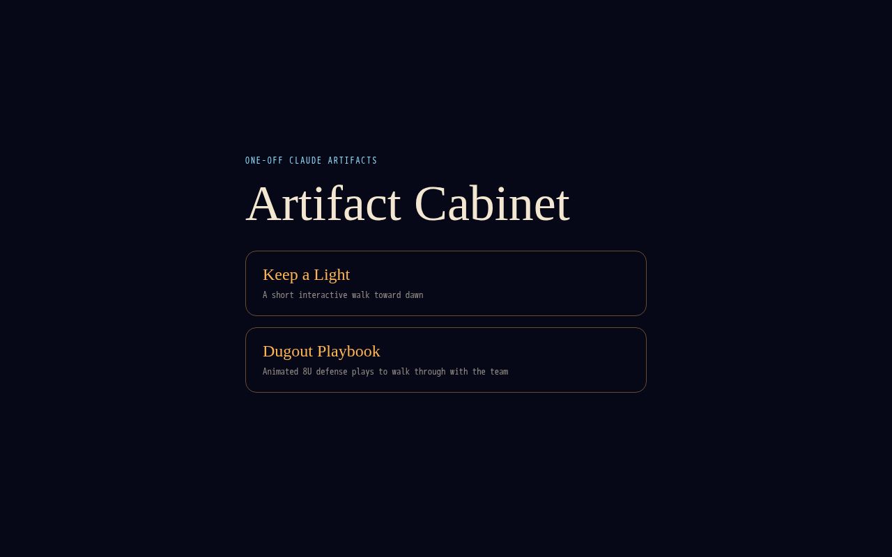 Preview of Claude Artifact Cabinet
