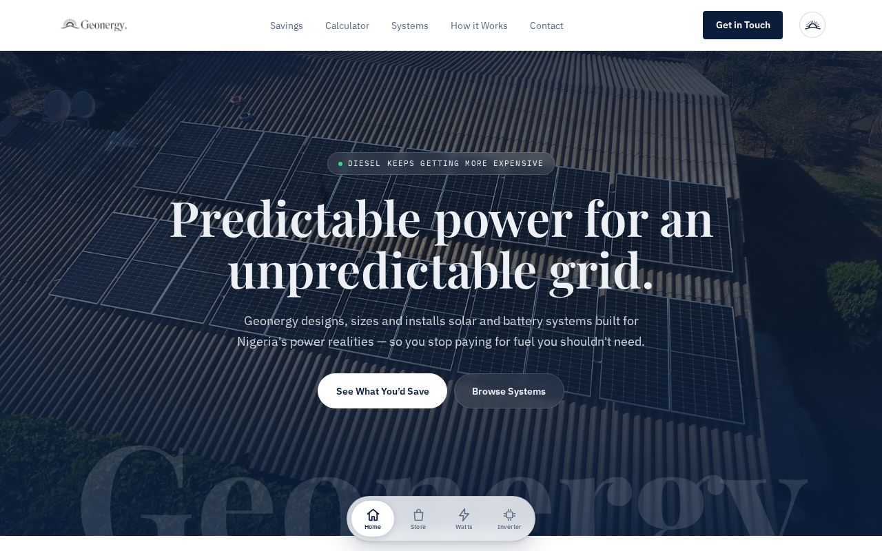 Preview of Geonergy Site