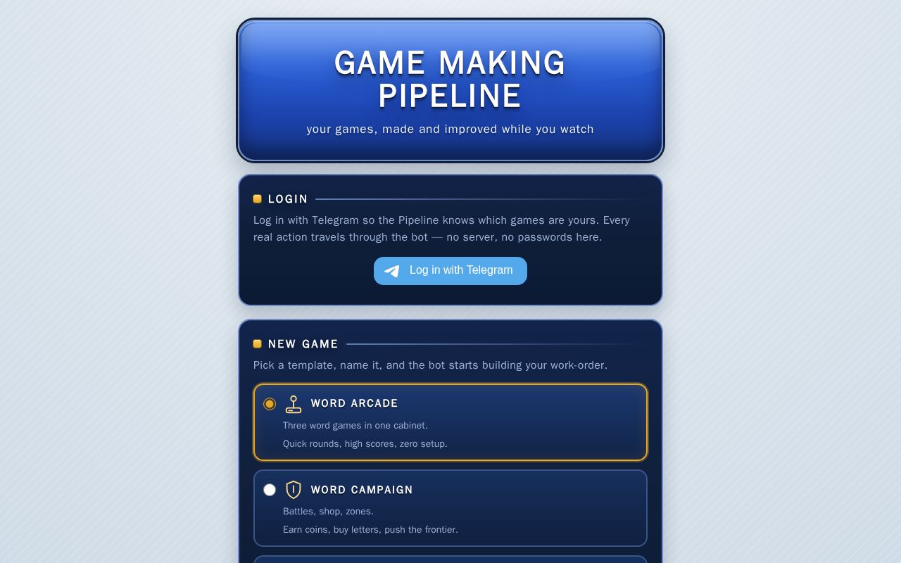 Preview of Game Making Pipeline
