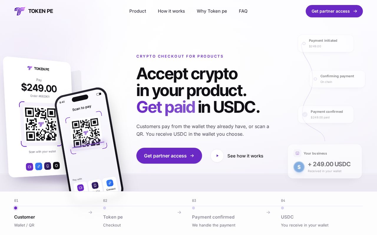 Preview of TokenPe Landing Page