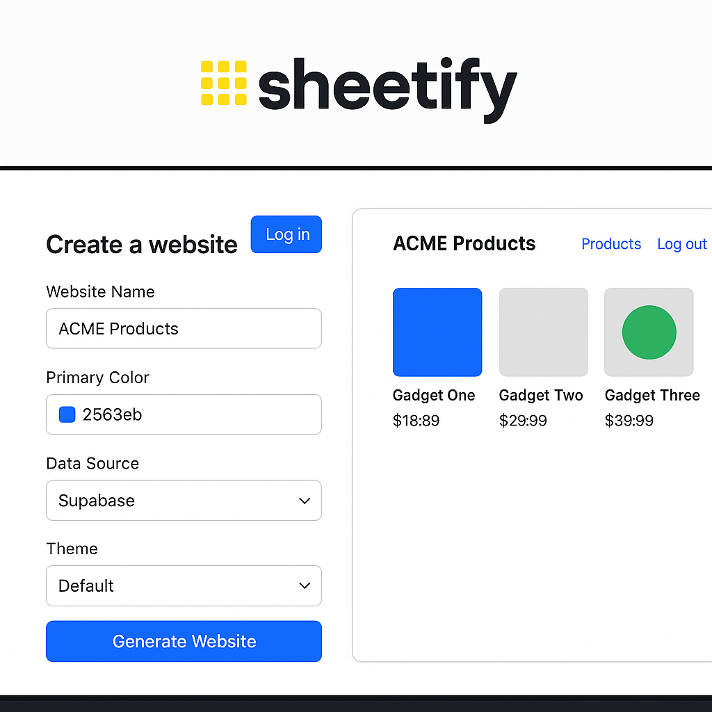 Preview of sheetify.store