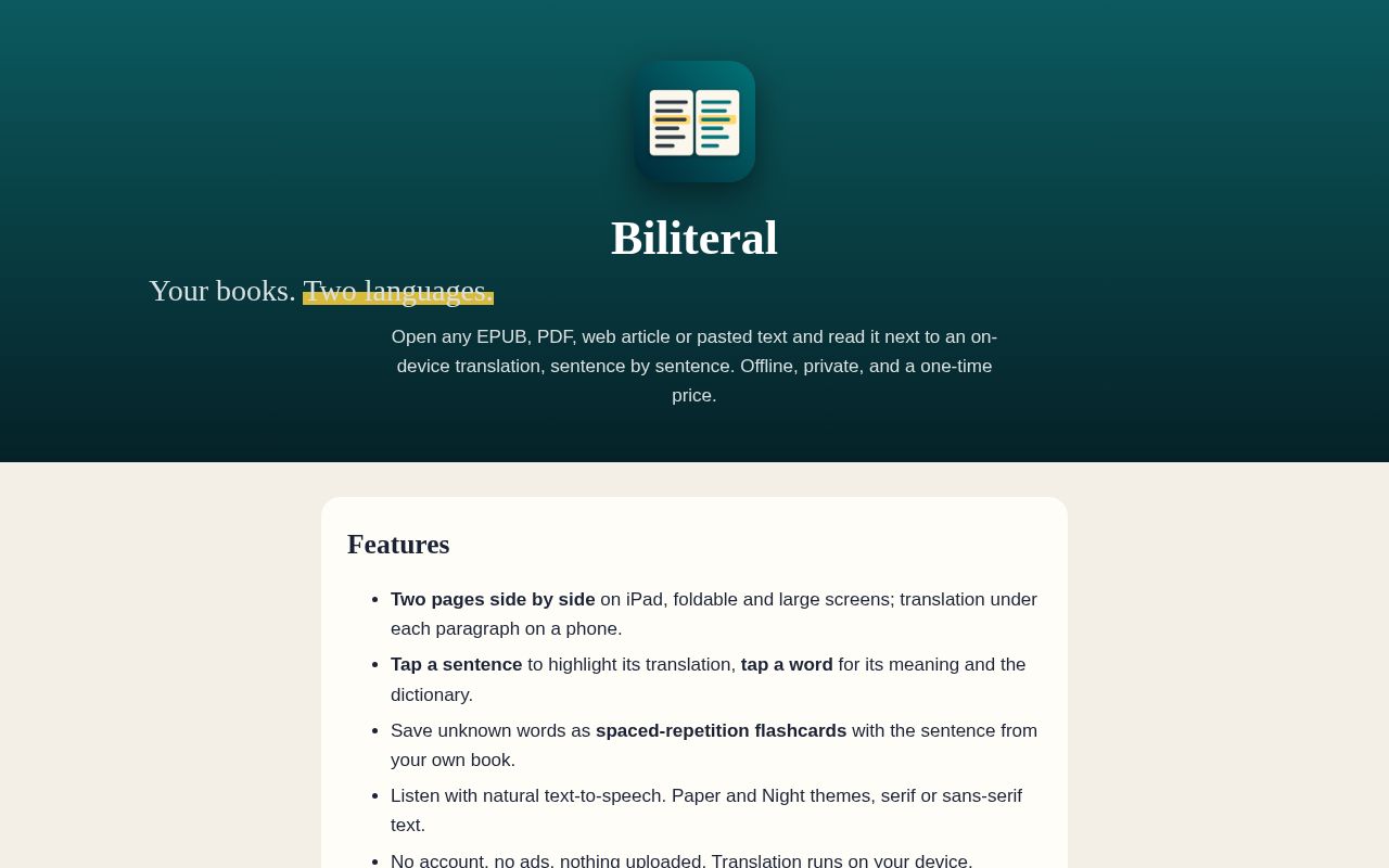 Preview of Biliteral Support