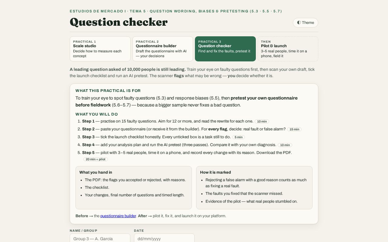 Preview of Question Checker