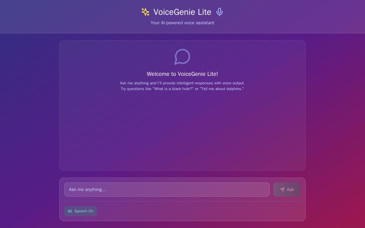 Preview of VoiceGenie Lite