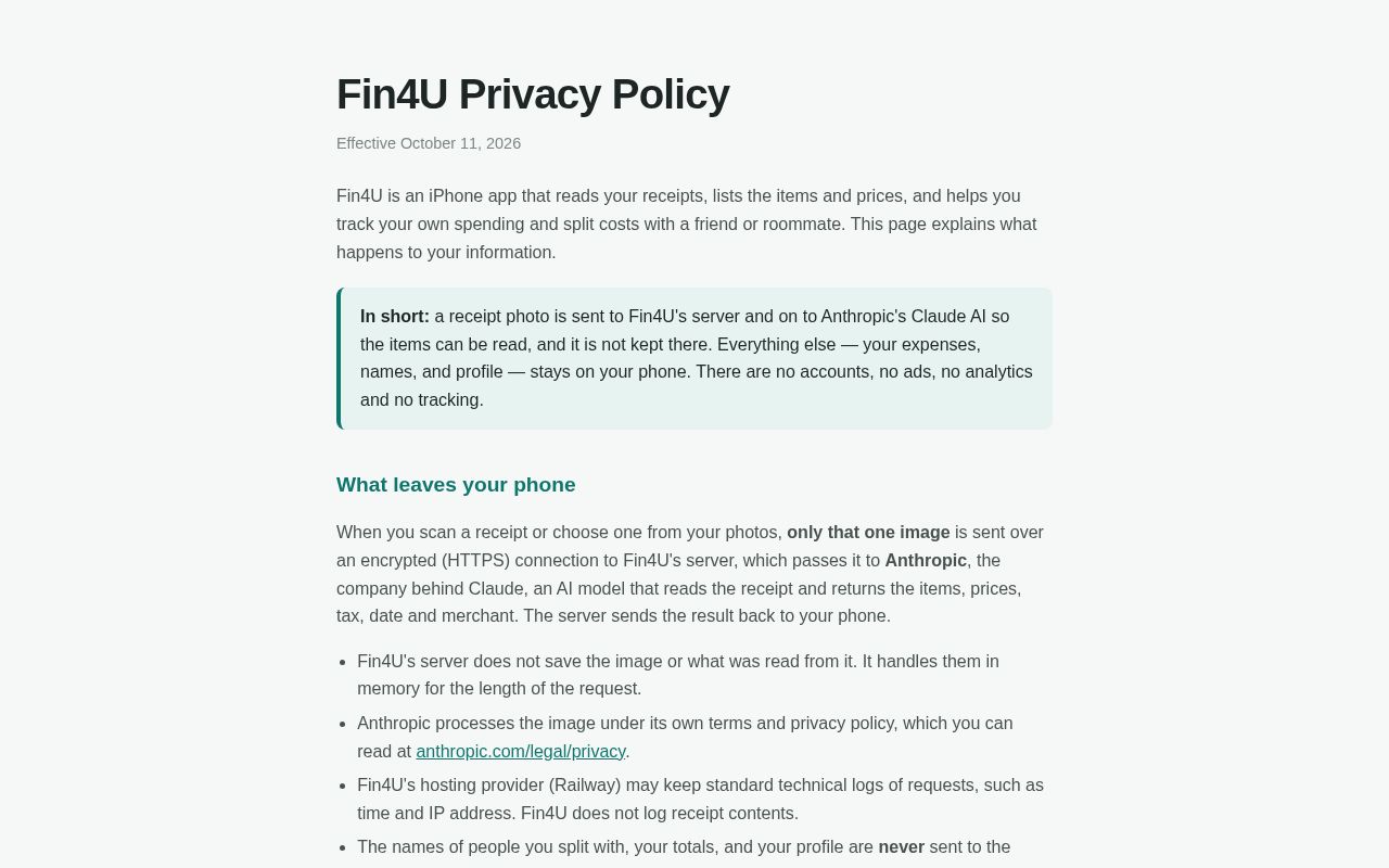 Preview of Fin4U