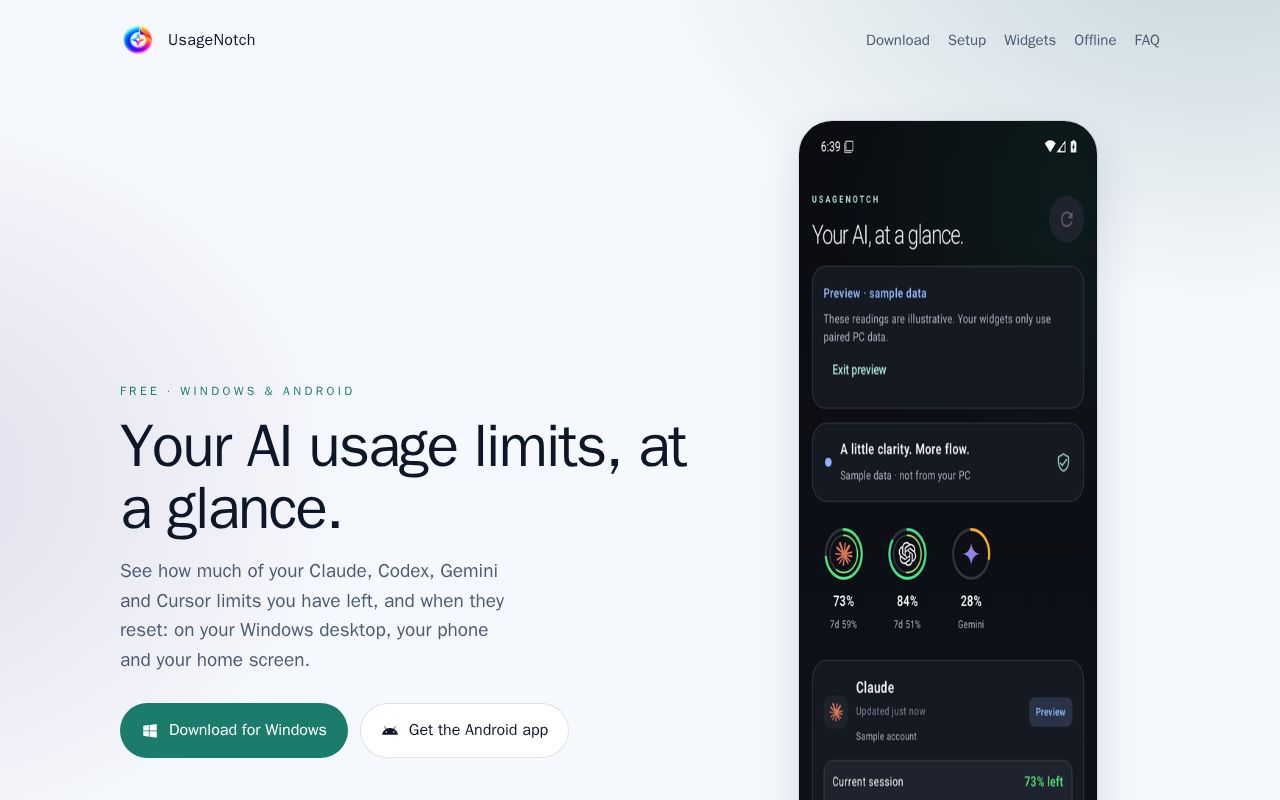 Preview of UsageNotch Android
