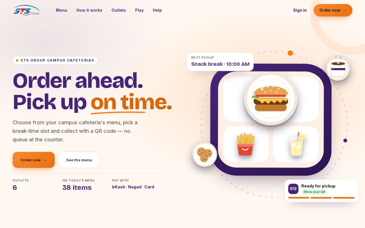 Preview of Cafeteria Ordering Platform
