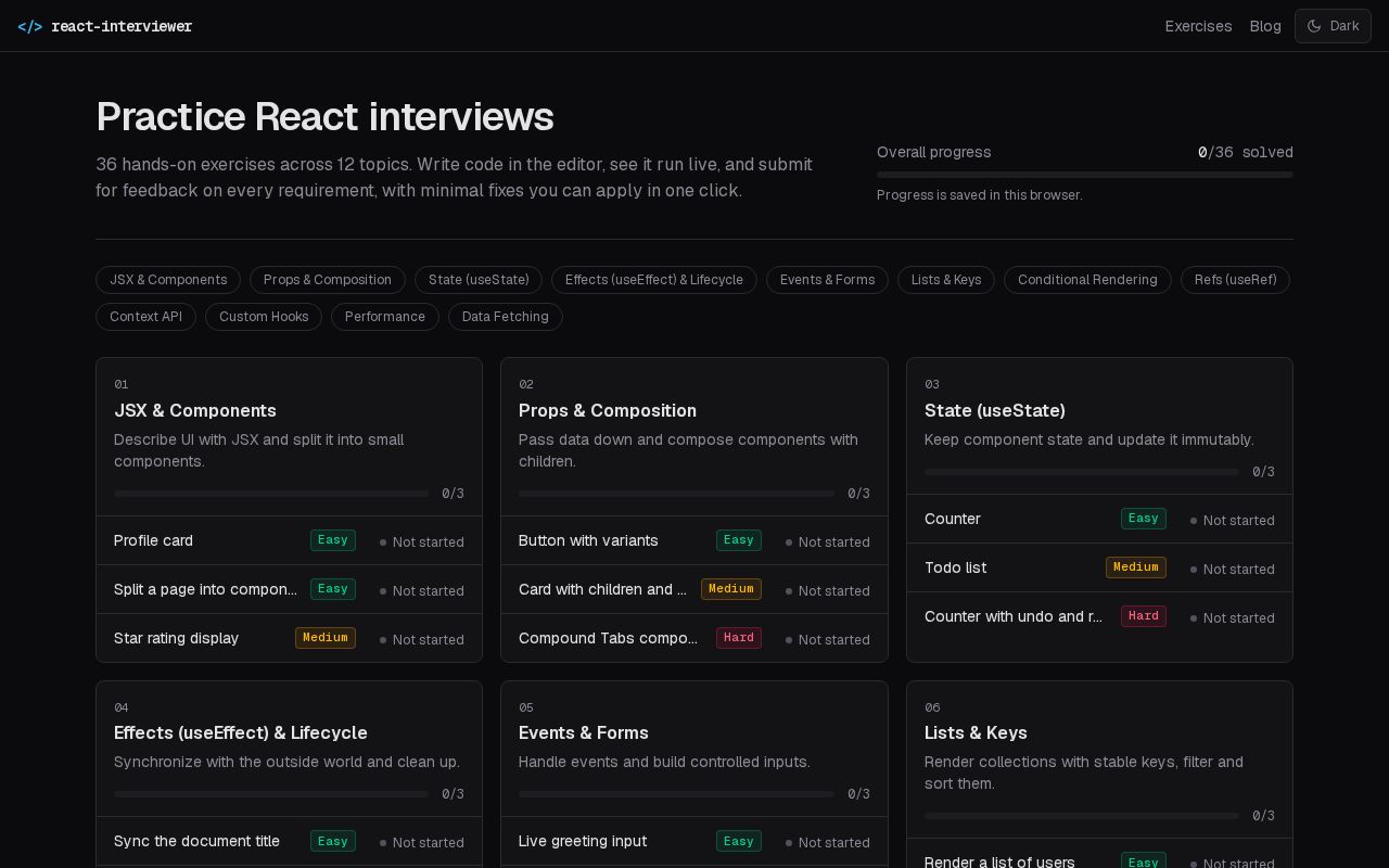 Preview of React Interviewer