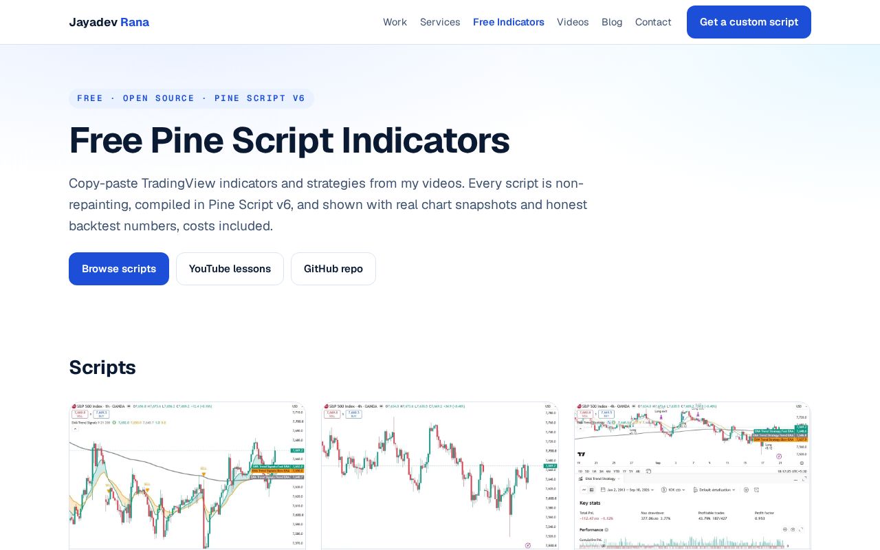Preview of Free Pine Script Indicators
