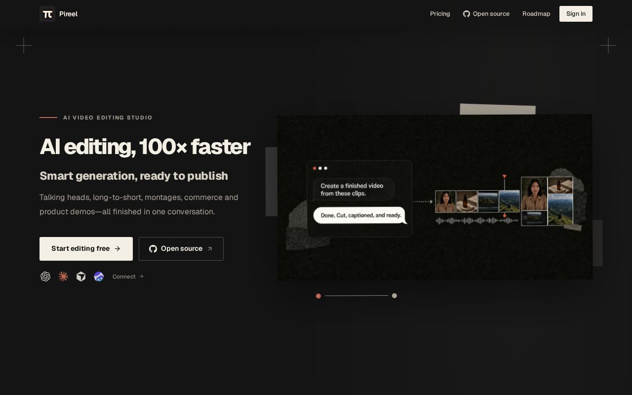Preview of AI Video Editor for Talking Heads & Shorts