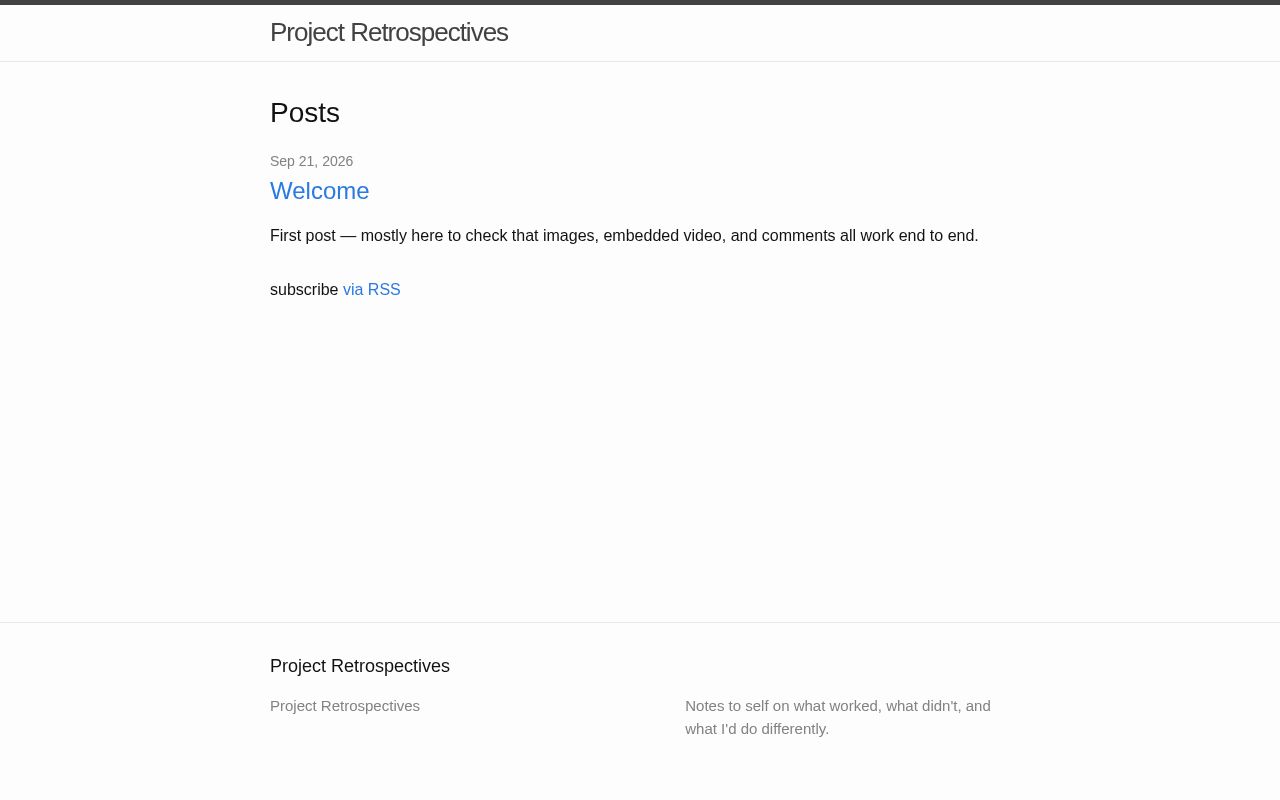 Preview of Project Retrospectives