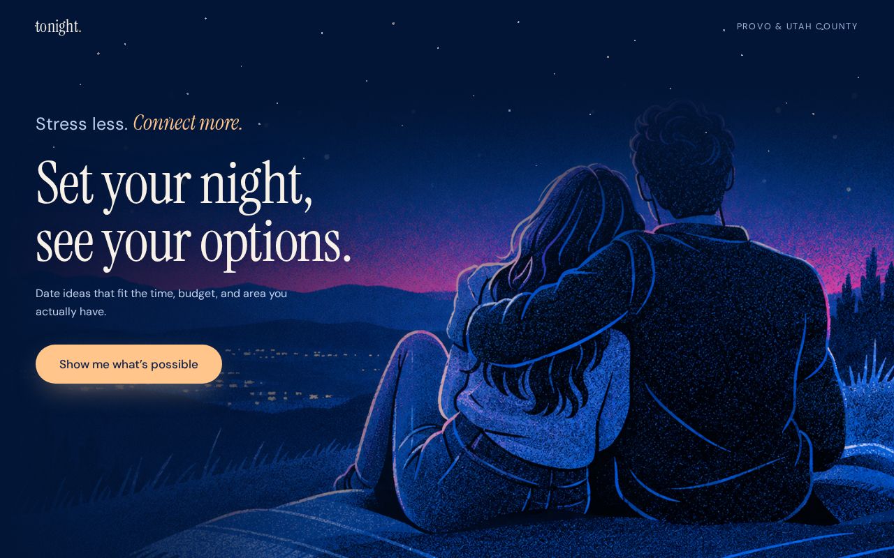 Preview of A web app to help plan date night.