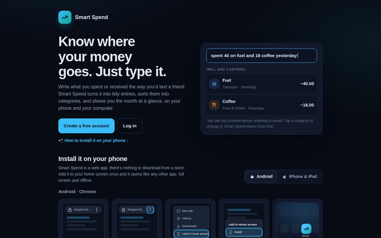 Preview of Smart Spend App