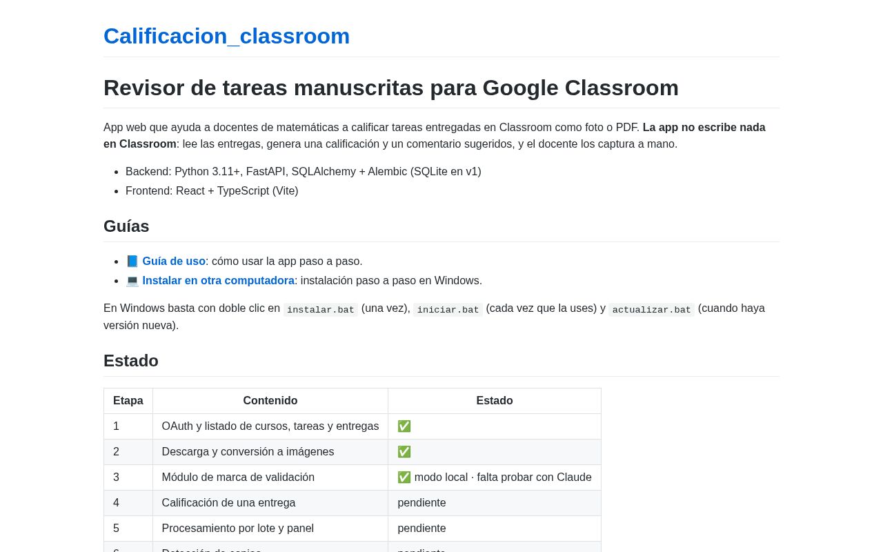 Preview of Calificacion Classroom